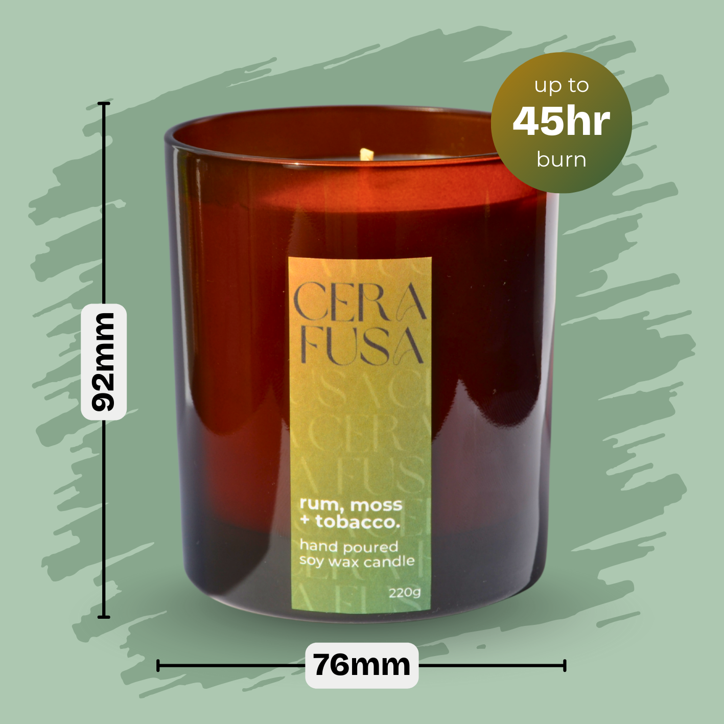 rum, moss + tobacco.