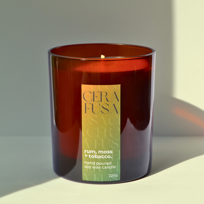rum, moss + tobacco.