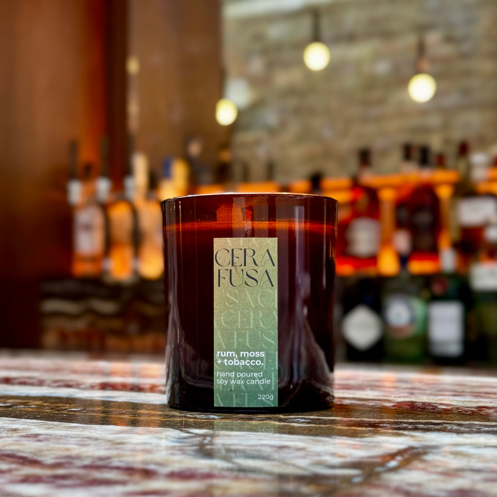 rum, moss + tobacco.